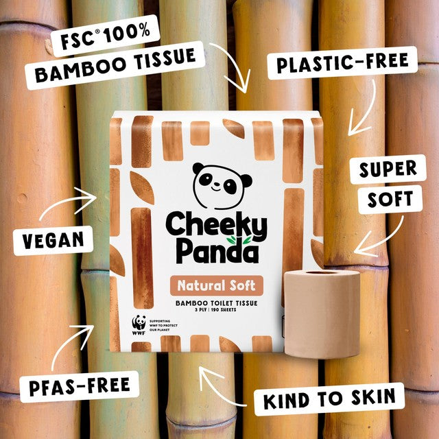 The Cheeky Panda natural colour bamboo toilet tissue 9 pack (British brand)