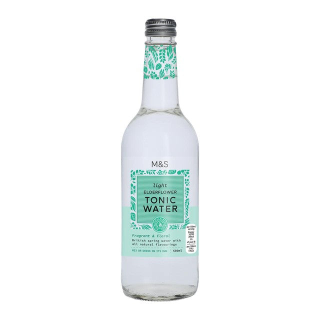 M&S Light Elderflower Tonic Water 500ml, imported from the UK