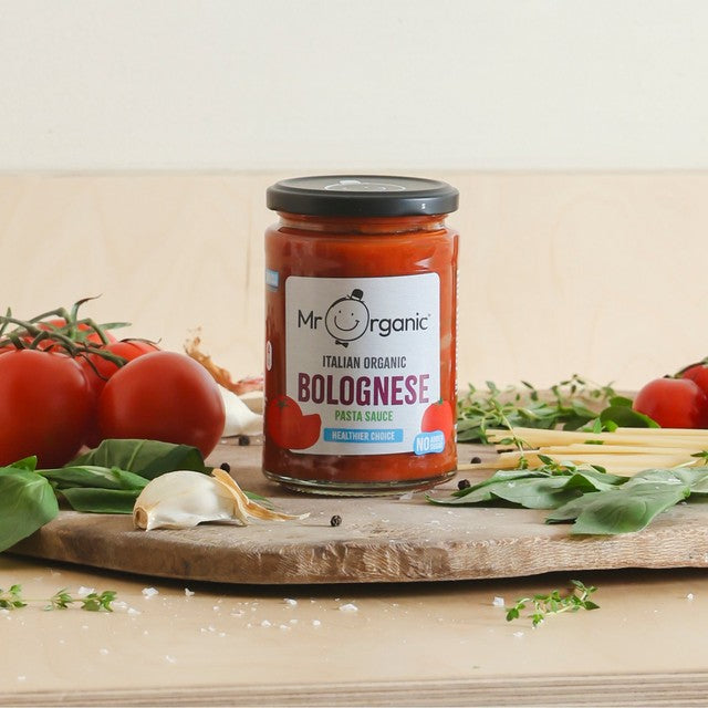 Mr Organic Bolognese pasta sauce 350g, imported from the UK