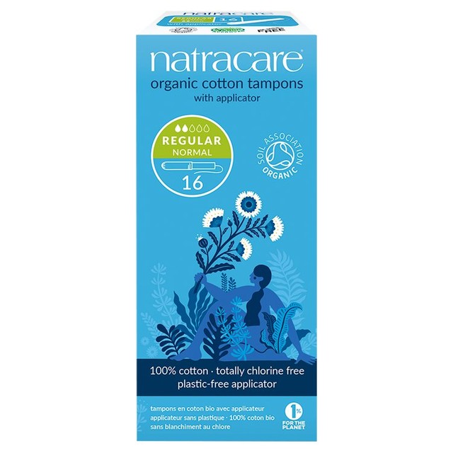 Natracare Regular Tampons 16 Pack, imported from the UK