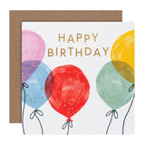 M&S colourful balloons birthday card 15x15cm, imported from the UK