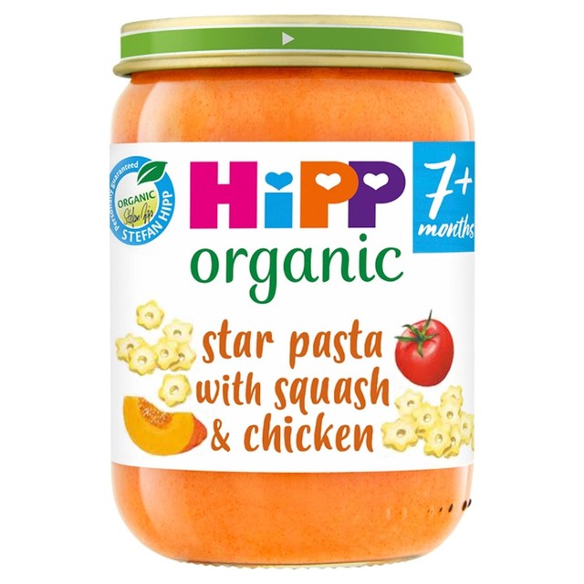 HiPP Organic Star Pasta with Squash & Chicken baby meal 190g, UK version