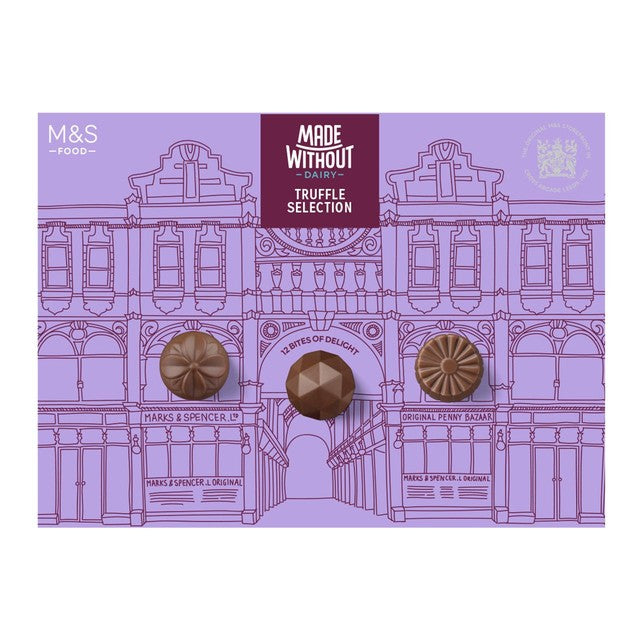 M&S vegan chocolate box assorted truffles 120g, imported from the UK