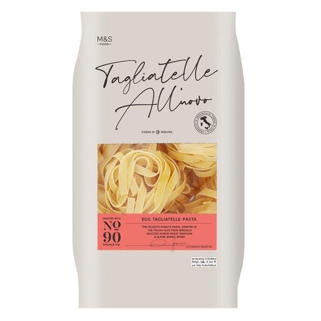 M&S egg tagliatelle pasta 500g, imported from the UK