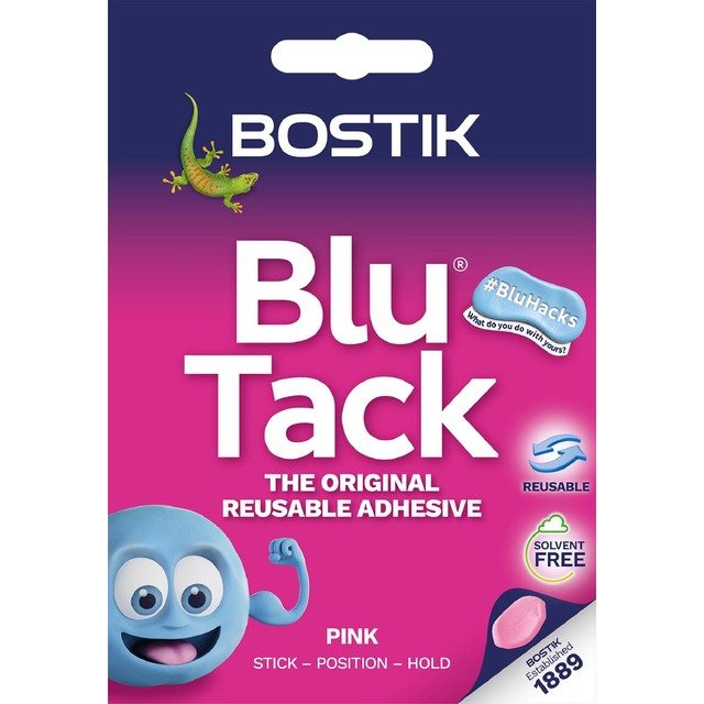 Bostik Blu Tack Pink adhesive putty 45g - British product