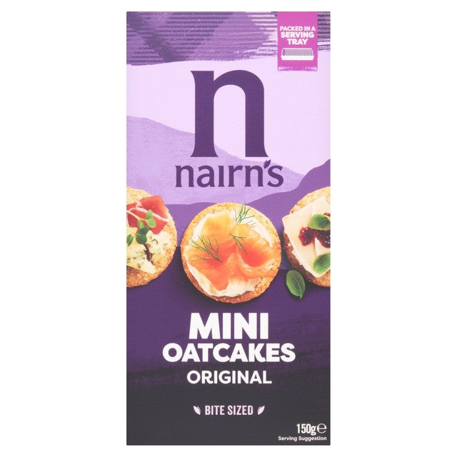 Nairn's Mini Oatcakes 150g, imported from the UK