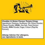 Pipers Cheddar & Onion crisps 150g, imported from the UK
