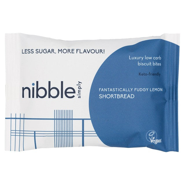 Nibble Protein lemon shortbread biscuit bites 36g, imported from the UK