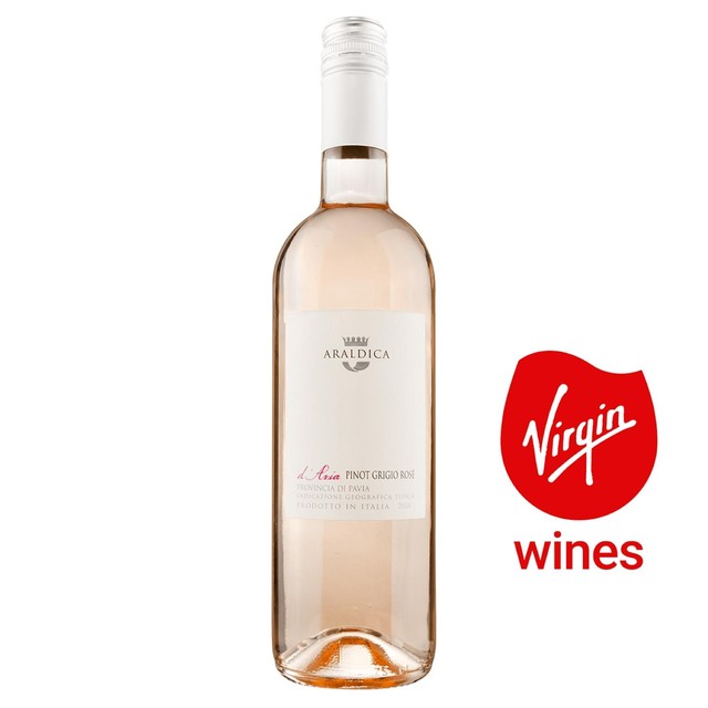 Virgin Wines Araldica d'Aria Pinot Grigio Rose rosé wine 75cl - British product