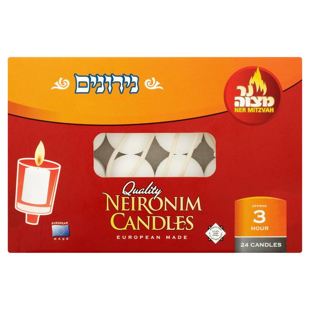 Ner Mitzvah Neironim 3 Hour Candles x24