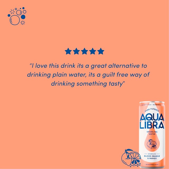 Aqua Libra blood orange mango sparkling water, imported from the UK
