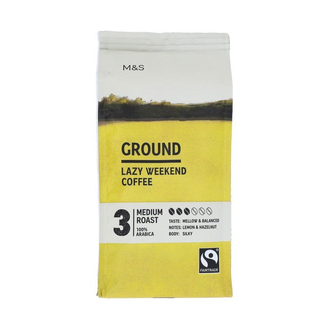 M&S Lazy Weekend ground coffee 227g, imported from the UK