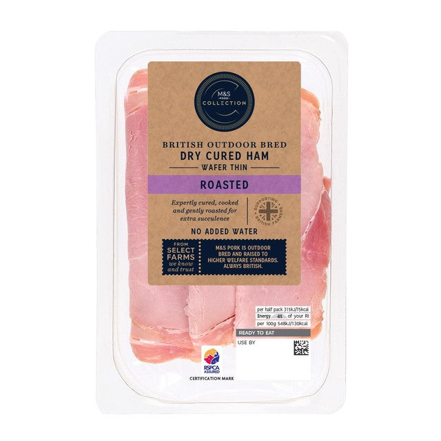 M&S outdoor bred British ham slices 115g, imported from the UK
