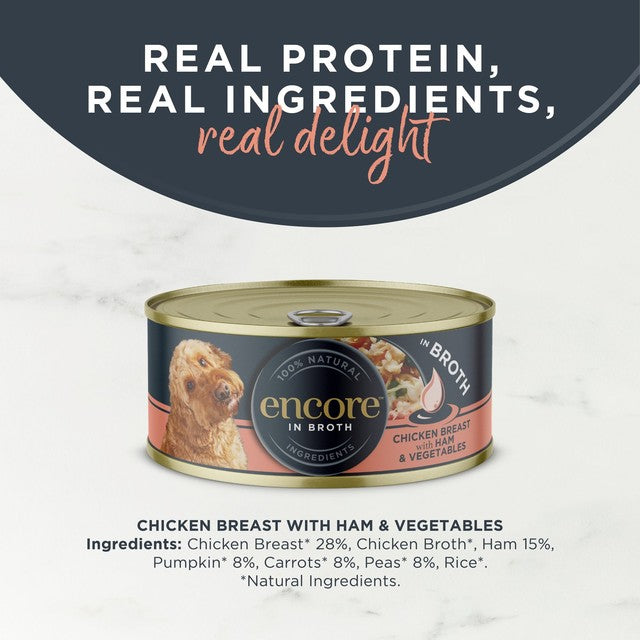 Encore chicken ham vegetables wet dog food 156g - British product