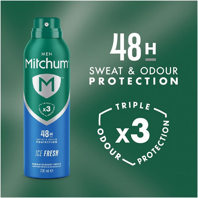 Mitchum Ice Fresh Anti-Perspirant Deodorant Spray 200ml, imported from the UK
