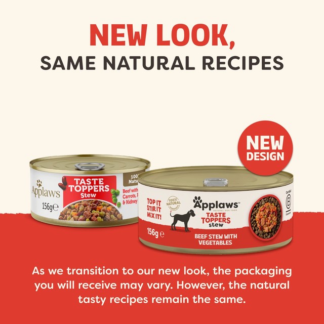 Applaws beef stew dog food topper 156g - British product