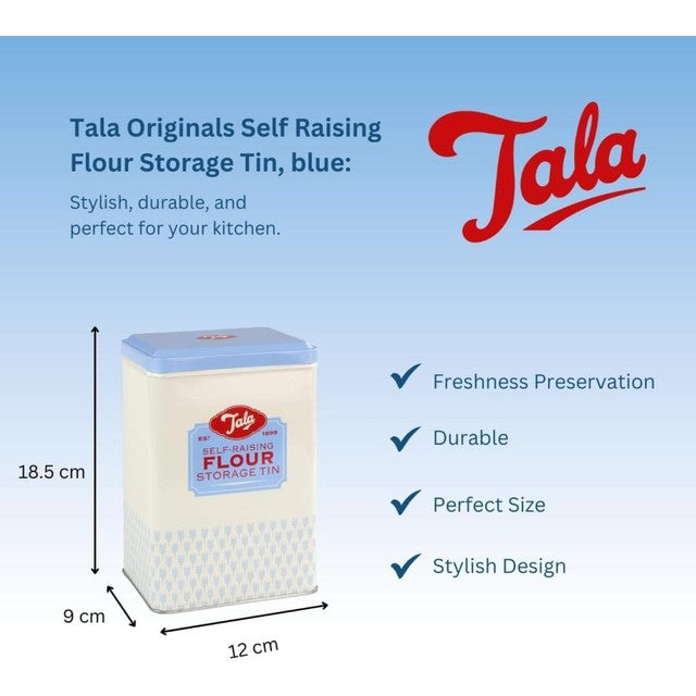 Tala self raising flour storage tin 9.5 x 19 x 12cm (British brand)