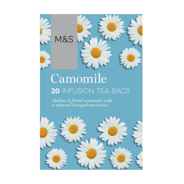 M&S camomile teabags 20 per pack, imported from the UK