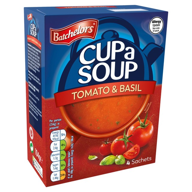 Batchelors Tomato & Basil Cup Soup 4 x 26g - British product