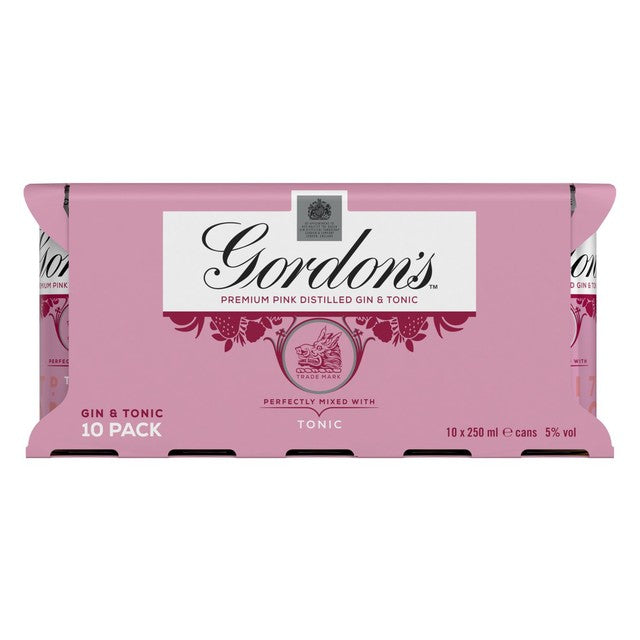 Gordon's pink gin and tonic canned cocktail 250ml, UK version