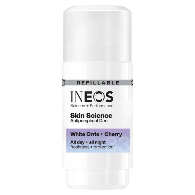 INEOS White Orris & Cherry antiperspirant deodorant roll-on 50ml, UK version