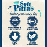 Warburtons soft white pitta breads 4 pack (British brand)