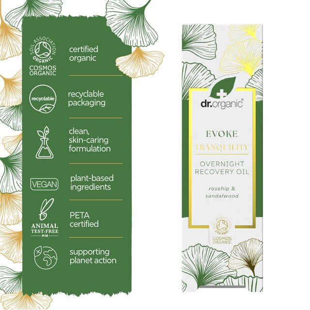 Dr Organic Evoke Tranquility night oil 30ml - British product
