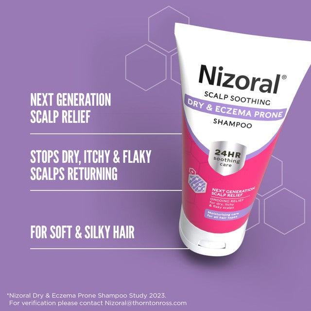 Nizoral Dry & Eczema Prone Shampoo 200ml, imported from the UK
