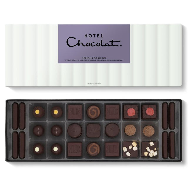 Hotel Chocolat Serious Dark Fix Sleekster dark chocolate box 305g, UK version