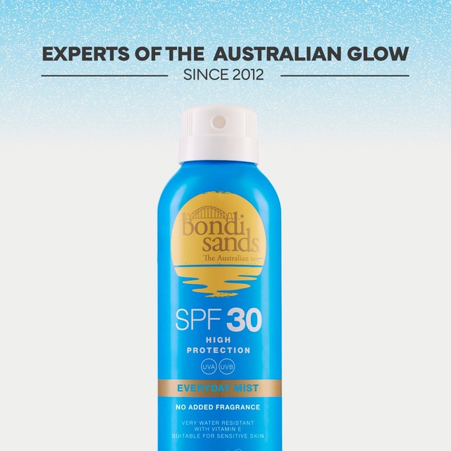 Bondi Sands SPF30 sunscreen mist, imported from the UK