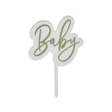 Hootyballoo sage baby cake topper, imported from the UK