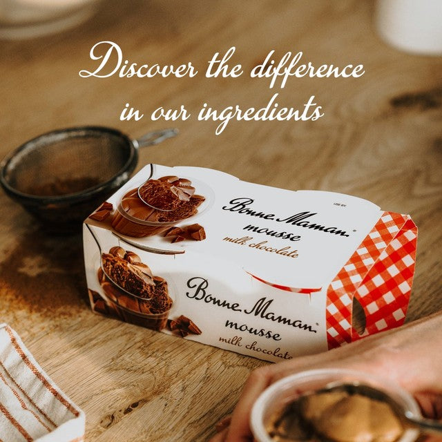 Bonne Maman milk chocolate mousse dessert 2 x 70g - British product