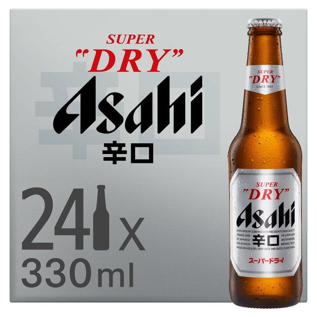 Asahi Super Dry lager 24 x 330ml - British product