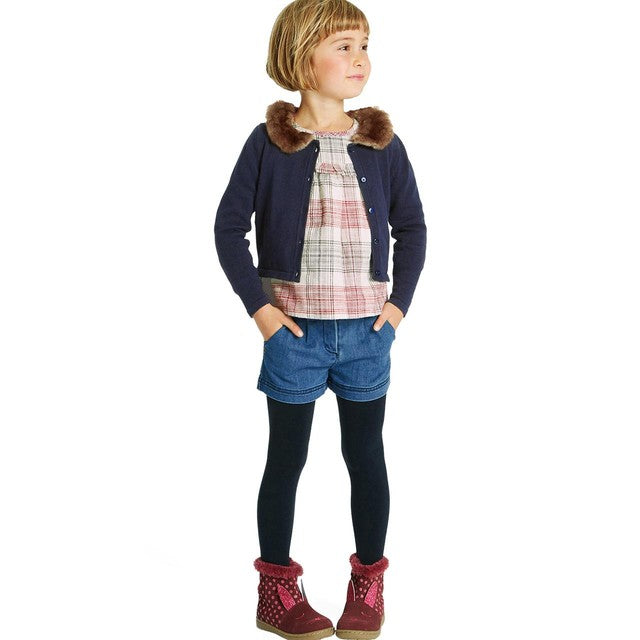 M&S girls body sensor school tights navy 2-3 years, imported from the UK