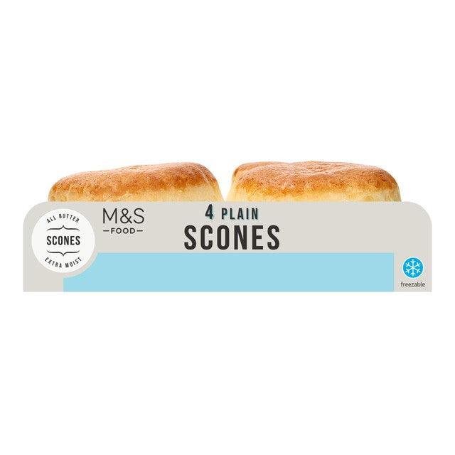 M&S Plain Scones 4 pack, imported from the UK