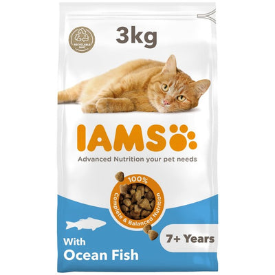 M&S IAMS 7+ Years Senior Dry Cat Food Ocean Fish 3kg- Buy online at McGrocer