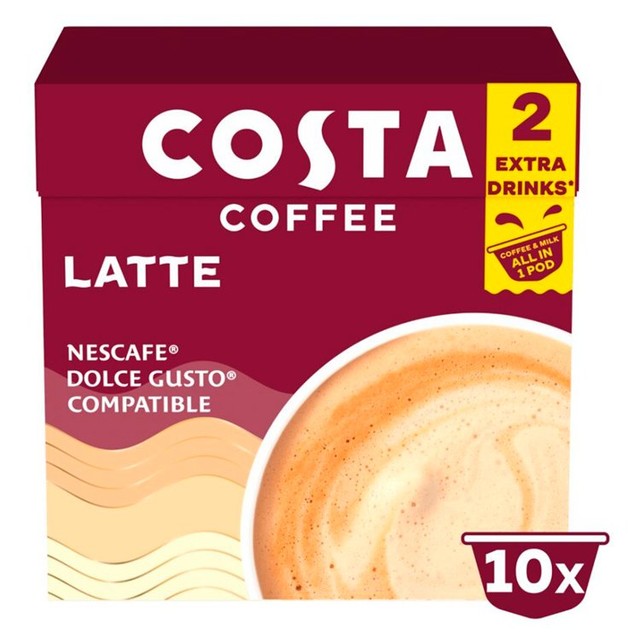 Costa Coffee Signature Blend Latte Pods 10 Pack - British product