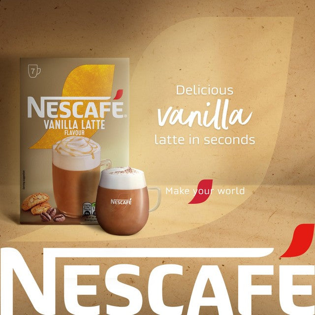 Nescafe Gold Vanilla Latte instant coffee 7 sachets, imported from the UK