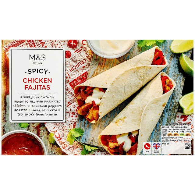 M&S Scharfe Hähnchen-Fajitas-Mahlzeitenbox 475 g, importiert aus Großbritannien