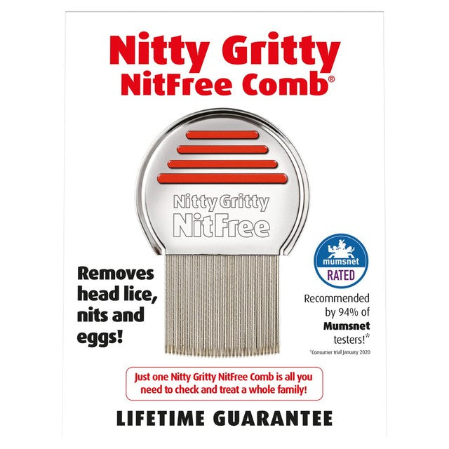 Nitty Gritty nit comb for head lice removal, imported from the UK