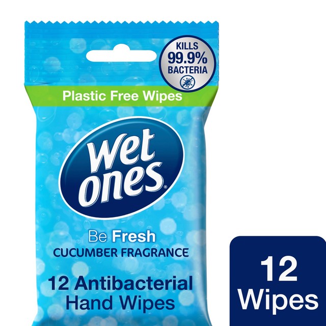 Wet Ones Be Fresh Biodegradable Antibacterial hand wipes (British brand)