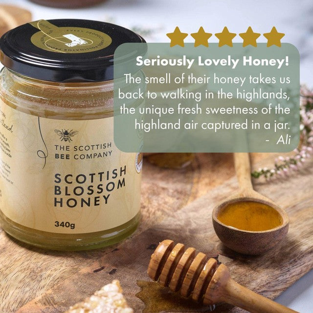 Scottish Bee Company blossom honey 227g (British brand)