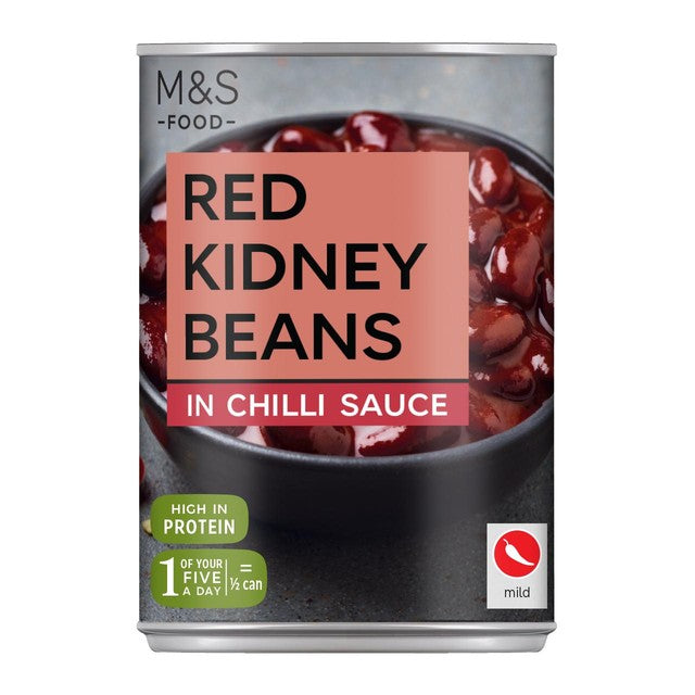 M&S red kidney beans in chilli sauce 395g, imported from the UK