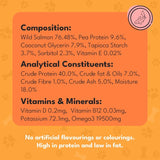 Pet Munchies wild salmon strips dog treats 80g, imported from the UK