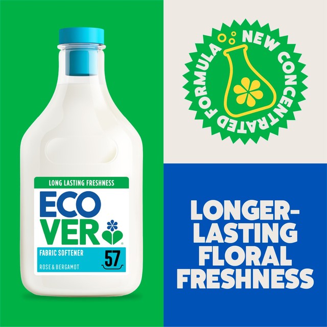 Ecover fabric softener Rose & Bergamot 57 washes, UK version
