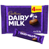 Cadbury Dairy Milk chocolate bars 4 x 33.5g - British product