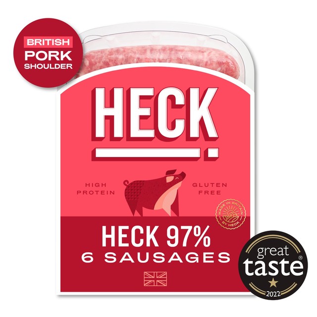 Heck 97% pork gluten free sausages 400g, UK version