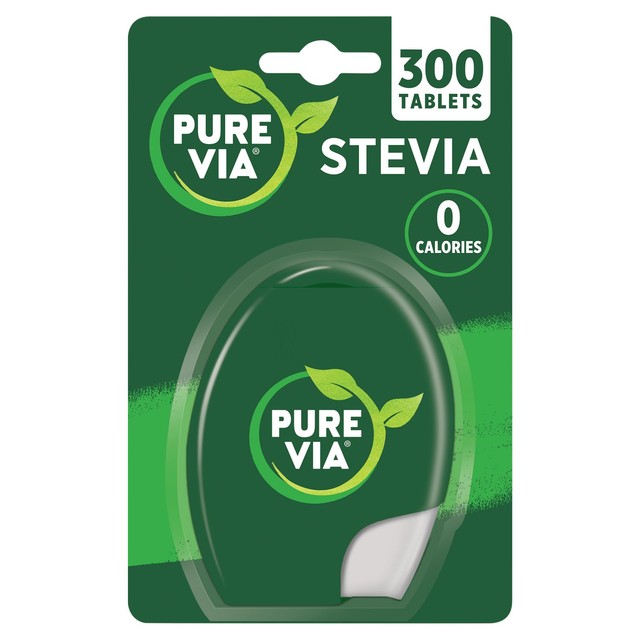 Pure Via Stevia Sweetener Tablets 300 Tablets, imported from the UK