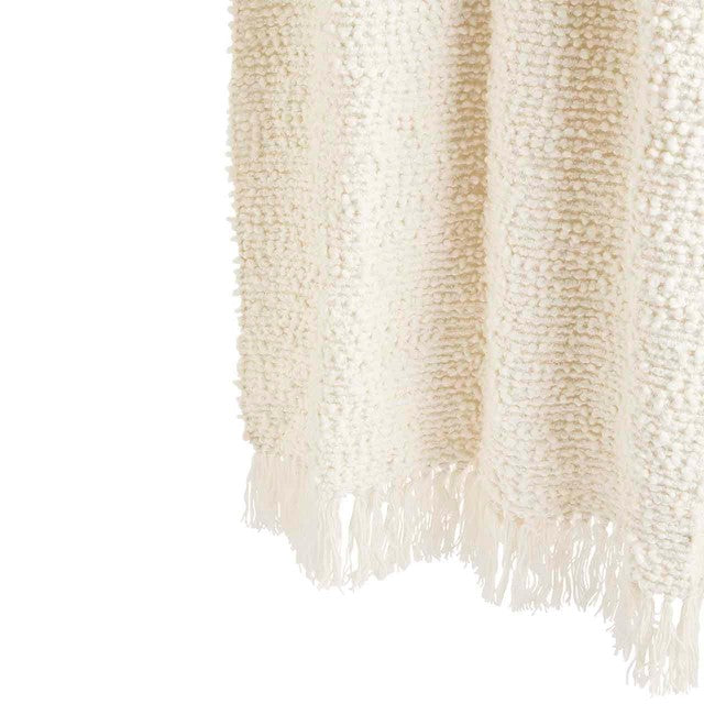 M&S cotton boucle throw cream 130x170 cm, imported from the UK
