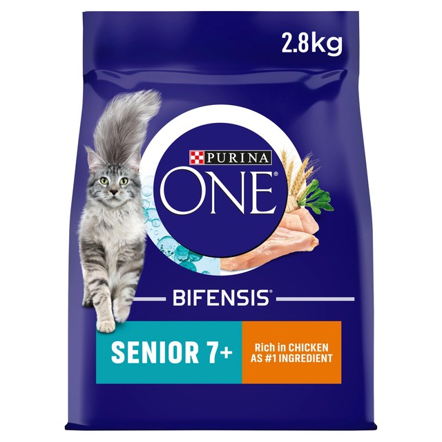 Purina One Senior 7+ Chicken cat food 2.8kg, imported from the UK